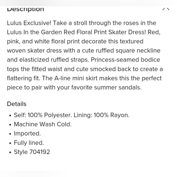 Lulus In the Garden Red Floral Print Skater‎ mini Spring Dress Size S - Picture 5 of 15